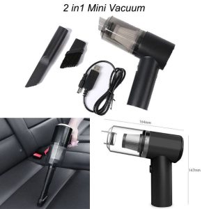 2-in-1 Wireless Portable Car Vacuum Cleaner | Cordless Handheld Mini Wet & Dry Cleaner