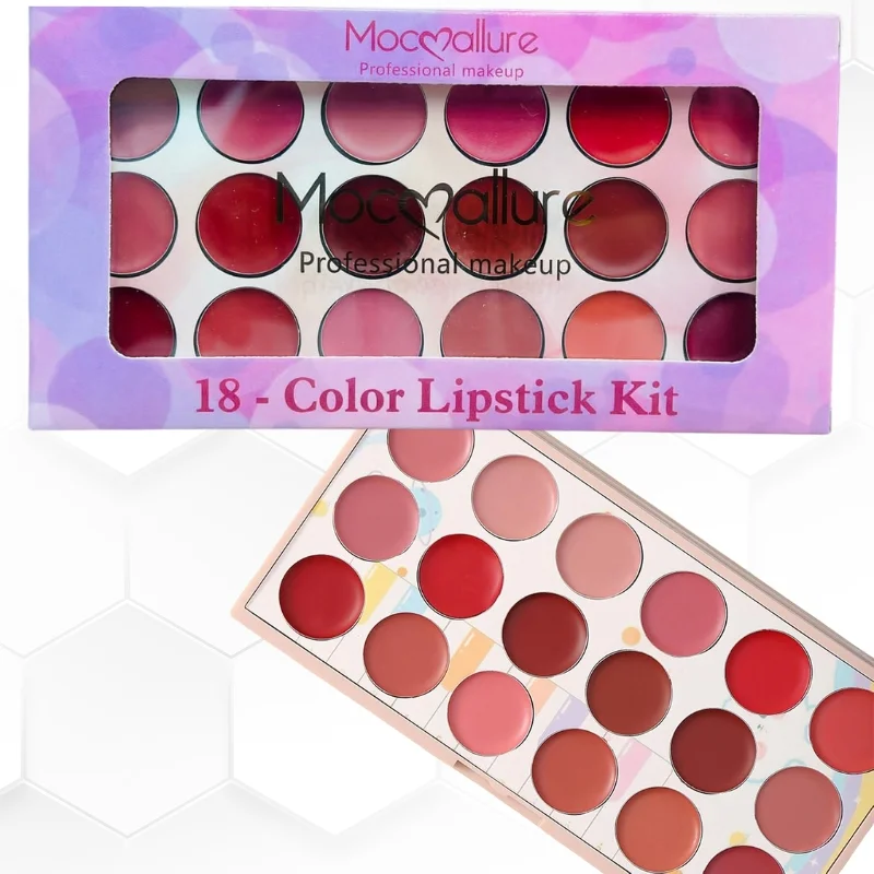 1_1762975882.webp Moccallure Professional 18-Colors Lipstick Kit | Long-Lasting, Hydrating & Compact Makeup Palette - Image 5