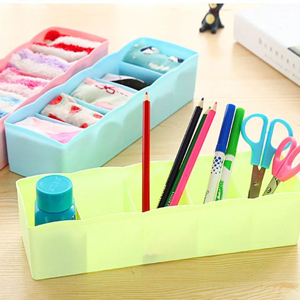 2-23_1726843700.jpg 5-Grid Multipurpose Divider Storage Box | Cosmetic, Jewelry & Kitchen Organizer | Random Colors - Image 4