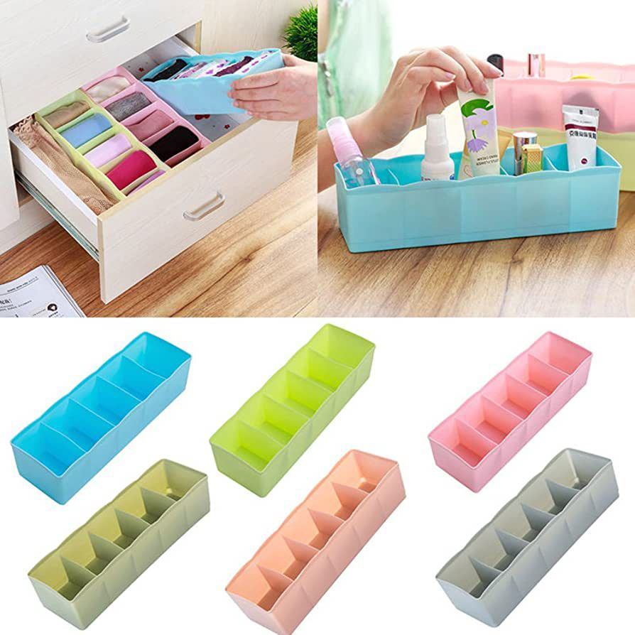 3-19_1726843700.jpg 5-Grid Multipurpose Divider Storage Box | Cosmetic, Jewelry & Kitchen Organizer | Random Colors - Image 3