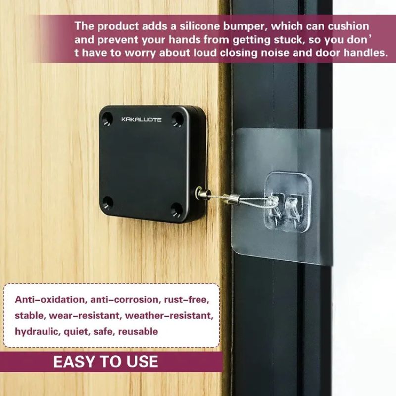 3_1738736519.jpg Portable Automatic Door Closer | Punch-Free Installation | Self-Closing Device with Strong Pull Force - Image 2