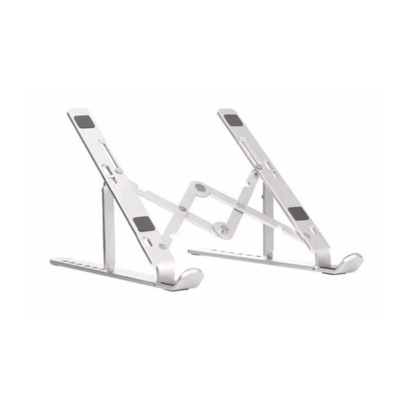 3_1740133608.jpg Premium Aluminum Foldable Laptop Stand | Sturdy, Adjustable, Portable | Silver & Black - Image 3