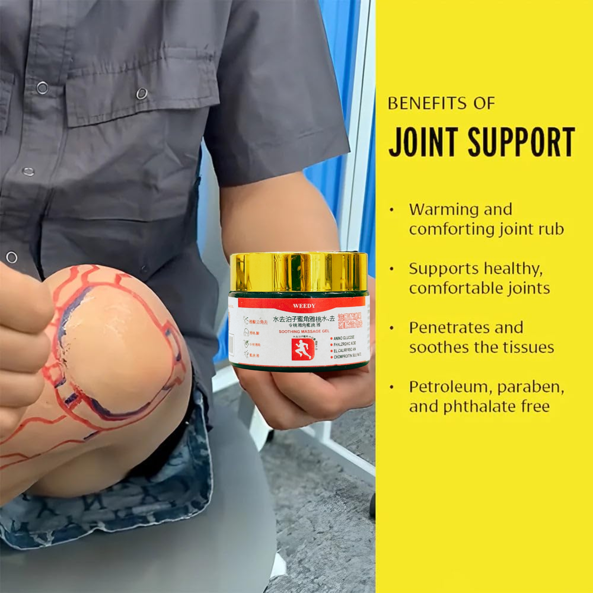 4_1757926103.jpg WEEDY Top Japanese Pain Gel | Rapid Relief from Muscle Tension | 100g - Image 4