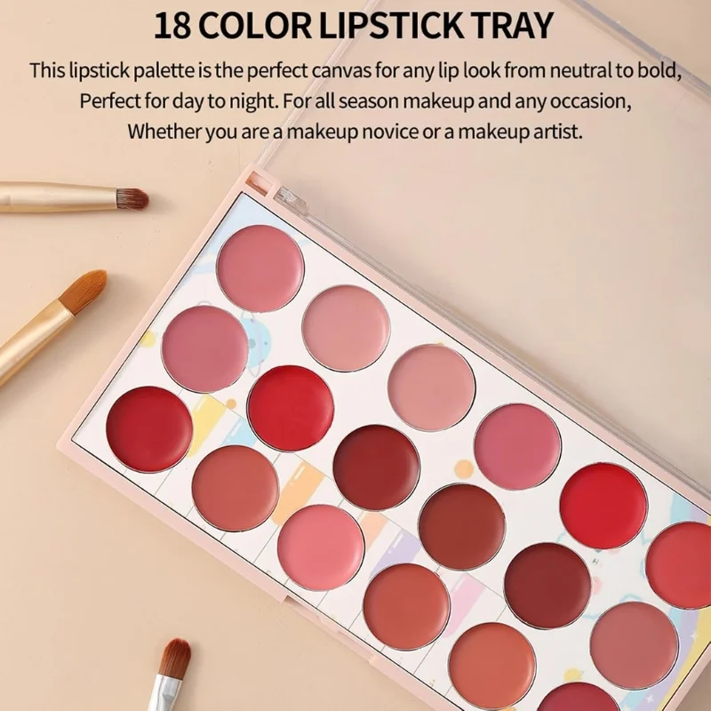 4_1762975883.webp Moccallure Professional 18-Colors Lipstick Kit | Long-Lasting, Hydrating & Compact Makeup Palette - Image 2