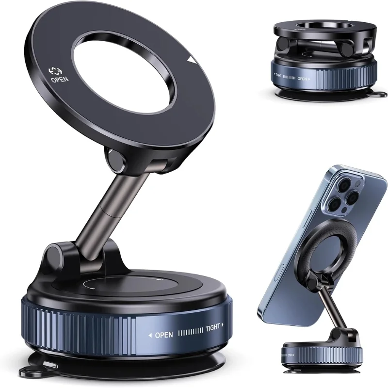 5_1756446142.webp Foldable Magnetic Car Phone Holder | 360° Rotating Suction Mount, Universal - Image 2