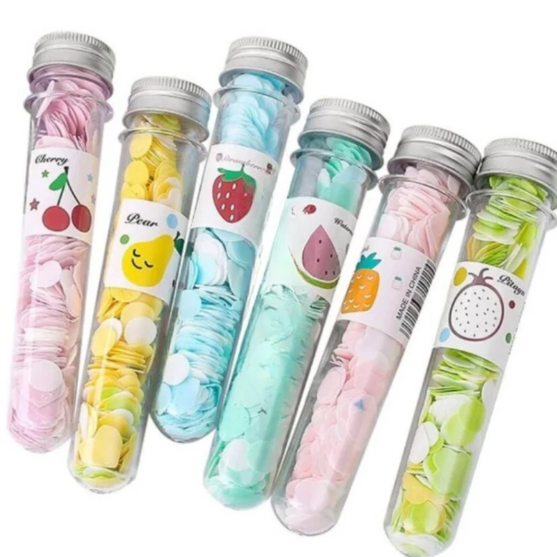 5_1763707086.webp Portable Disposable Soap Paper Flakes in Flower Tube Bottle | Travel-Friendly Handwashing Sheets for Outdoor & Daily Use
