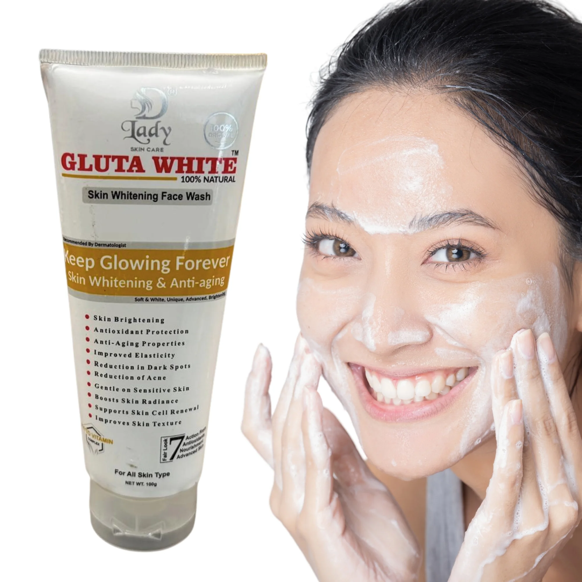 6_1757064347.webp Gluta White Skin Whitening Face Wash | 7-in-1 Brightening & Anti-Aging Formula