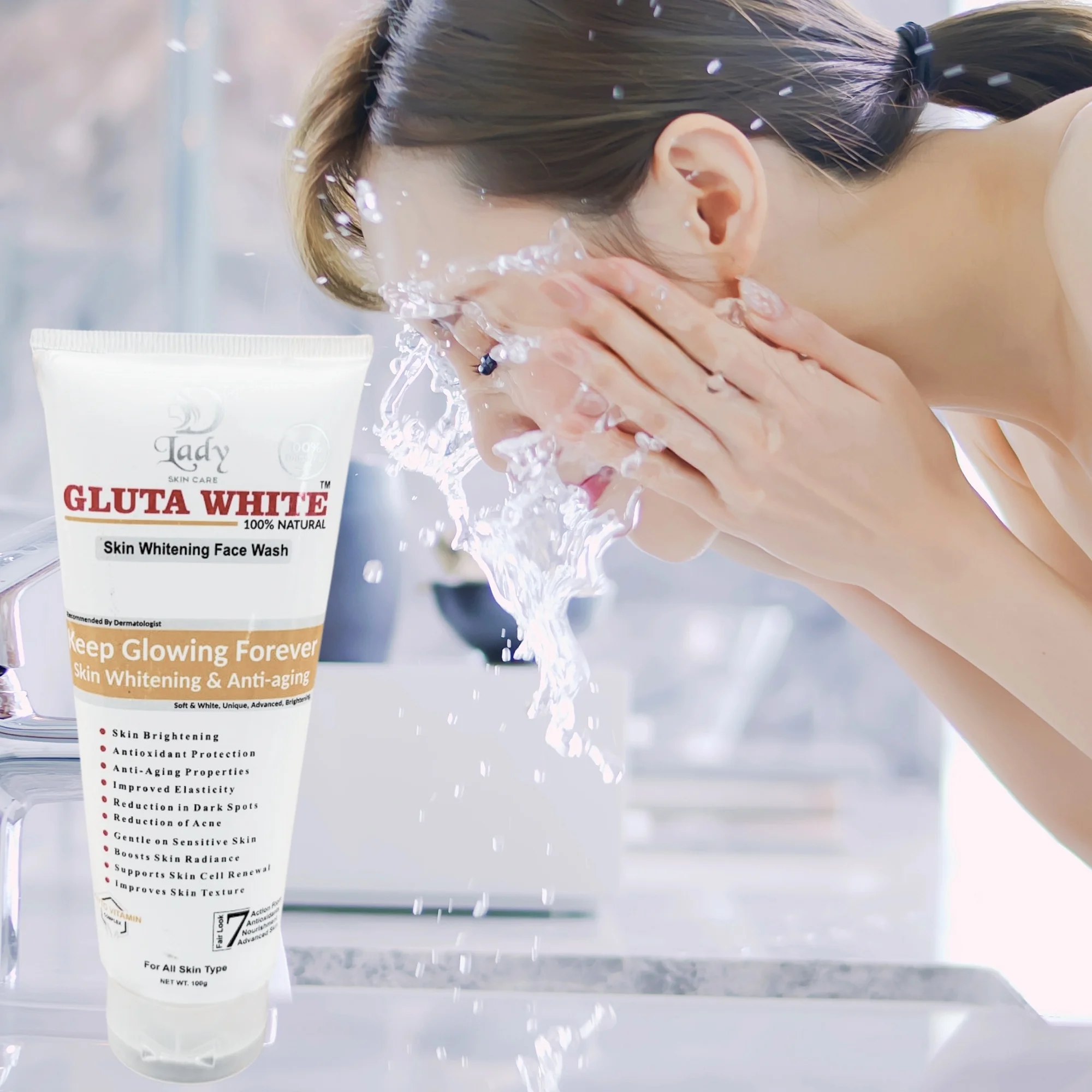 8_1757064348.webp Gluta White Skin Whitening Face Wash | 7-in-1 Brightening & Anti-Aging Formula - Image 3