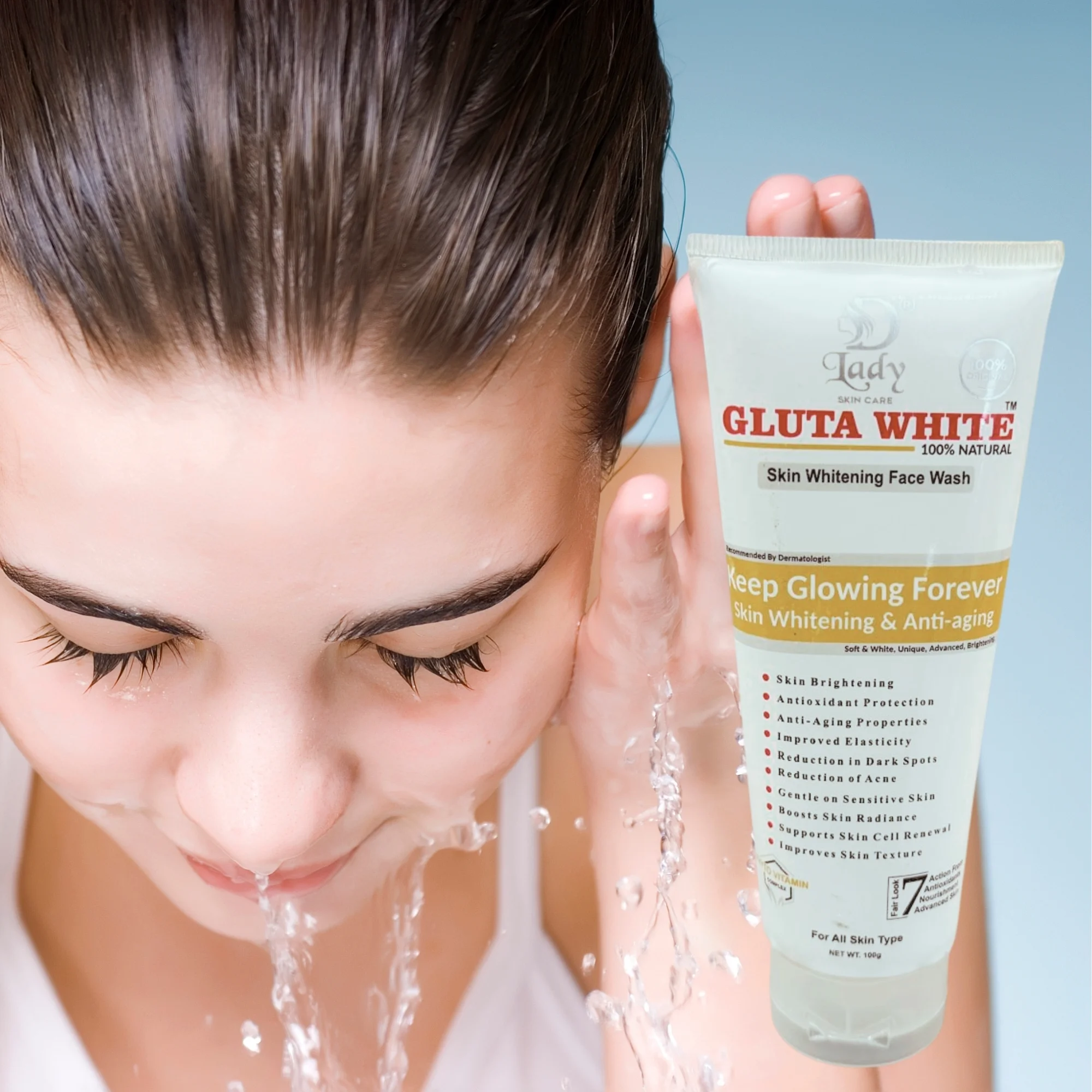 9_1757064348.webp Gluta White Skin Whitening Face Wash | 7-in-1 Brightening & Anti-Aging Formula - Image 4