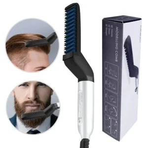 Hair & Beard Straightener Comb for Men | Multifunction Electric Hair & Beard Styling Brush | Quick Heating Ceramic Straightener
