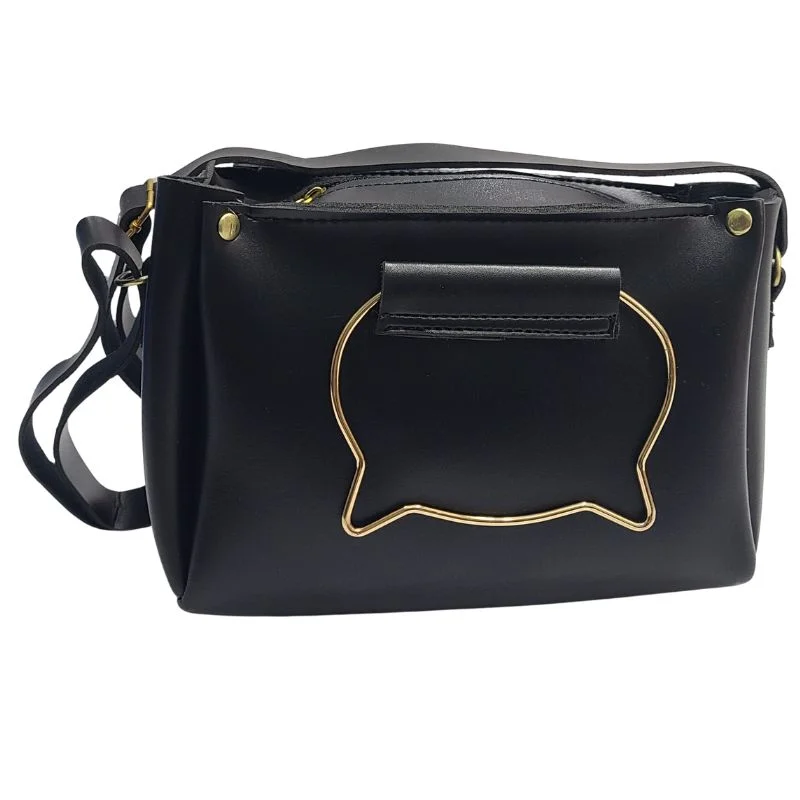 ProductImage-2025-12-13T181221.472_1765631827.webp Black Elegant Cat Handle Handbag for Girls & Ladies | Stylish Shoulder & Crossbody Bag with Gold Accents | Adjustable Strap - Image 4