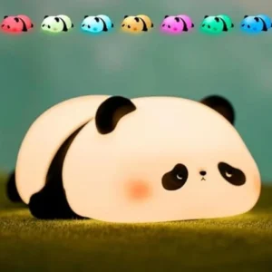 Cute Panda  Soft Silicone LED Animal Bedside Lamp | Tap Control & USB Rechargeable |  Panda Night Light for Kids
