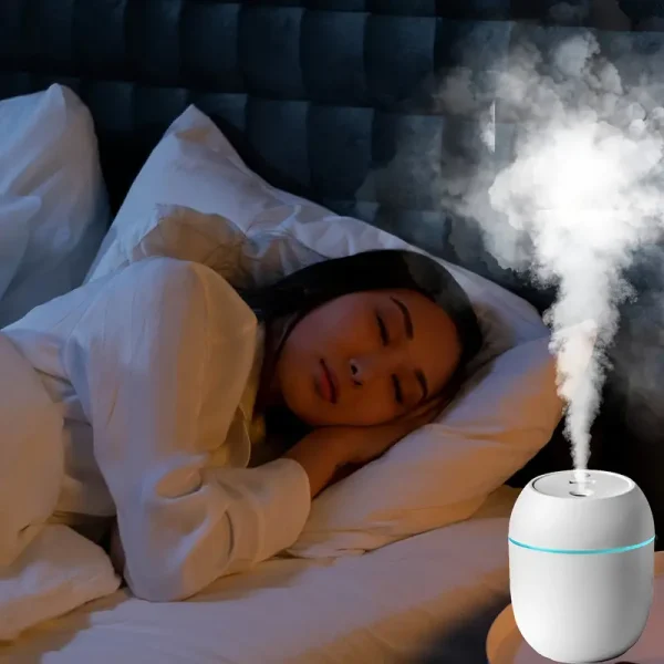 humidier-with-warm-led-outline-u_1726835038.webp USB Portable 3-in-1 Air Humidifier | Mute, Colorful LED Light & Aromatherapy | For Home, Office & Car