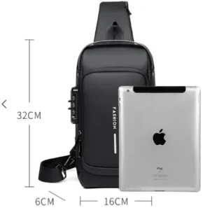 Black Multifunction Anti-Theft USB Charging Crossbody Shoulder Bag | Stylish, Secure & Travel-Ready